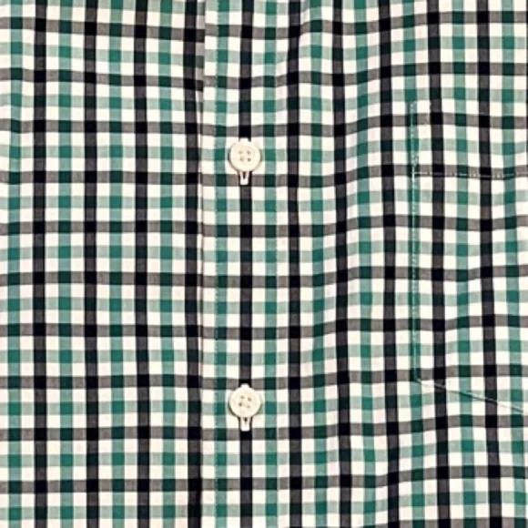 J.Crew (Thomas Shirtings) Men’s XL Gingham Navy Green White Button Down - Picture 4 of 8